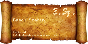 Basch Szabin névjegykártya